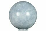 Polished Blue Calcite Sphere - Madagascar #256402-1